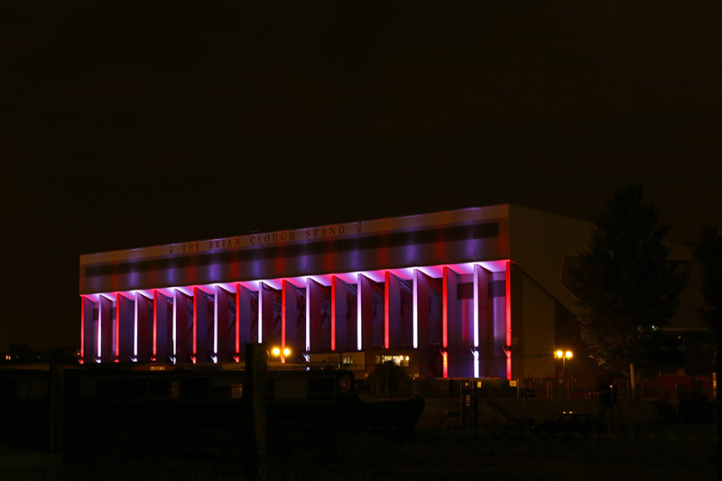Brian Clouph, Stand, lighting, Nottingham Forest, Adam Spinos, look4ideas, lighting design, LED